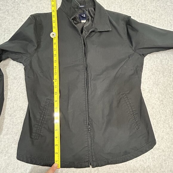 VTG GAP Jacket M Black Zip Classic Stretch Cotton Y2K 90s Style 2001 Lined - Picture 9 of 11